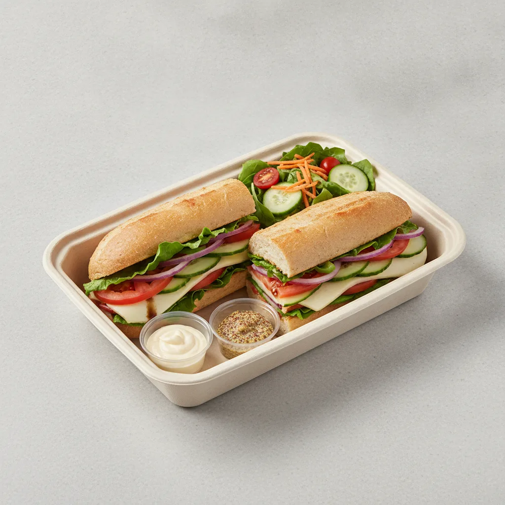 Veggie Rookie Box Lunch - Gluten-Free Bread and Side Salad Veggie Rookie Box Lunch - Gluten-Free Bread and Side Salad