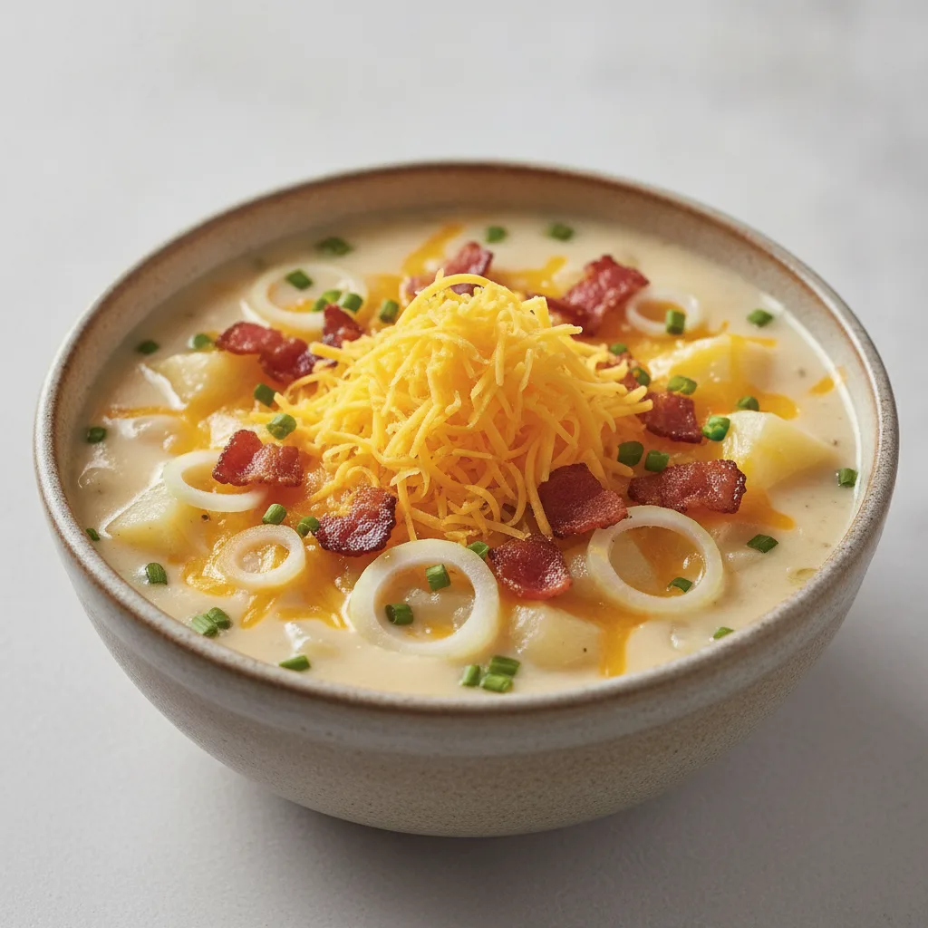 Cup of Loaded Potato Soup and Add Cheese and Onion Cup of Loaded Potato Soup and Add Cheese and Onion