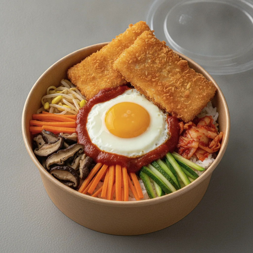 Korean Bibimbap with Crispy Fish Korean Bibimbap with Crispy Fish