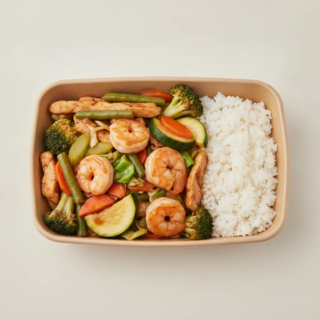 Mixed Vegetable Entree with Chicken & Shrimp Mixed Vegetable Entree with Chicken & Shrimp