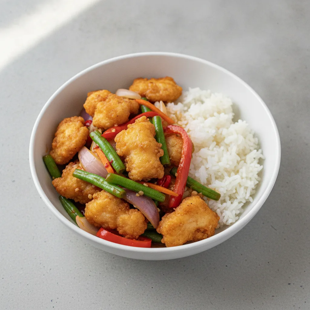 Spicy Basil Entree with Crispy Fish Spicy Basil Entree with Crispy Fish