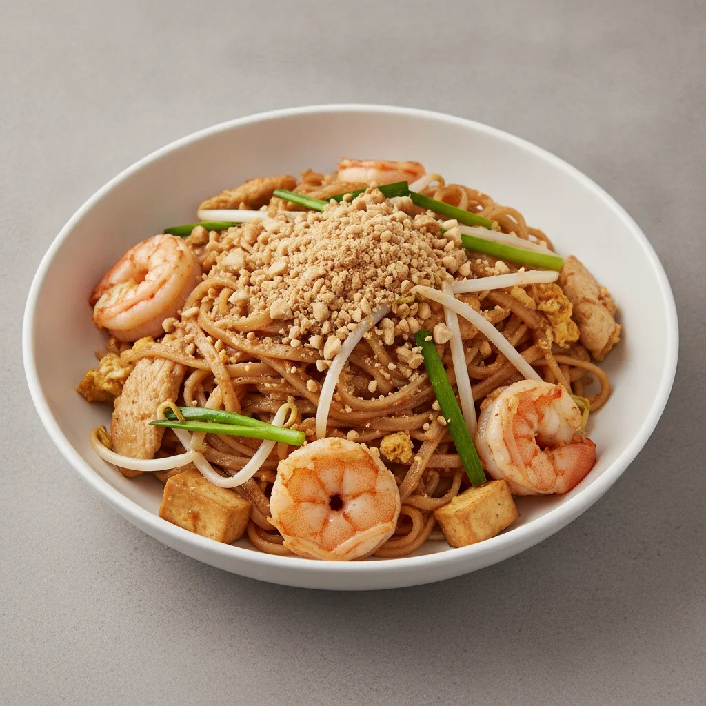 Pad Thai (Gluten-Friendly) with Chicken & Shrimp Pad Thai (Gluten-Friendly) with Chicken & Shrimp