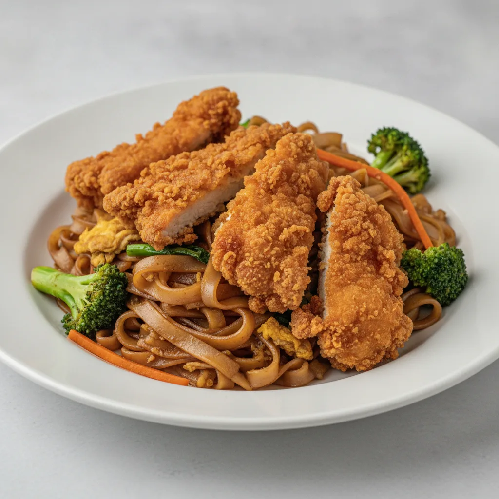 Pad See Ew with Crispy Chicken Pad See Ew with Crispy Chicken