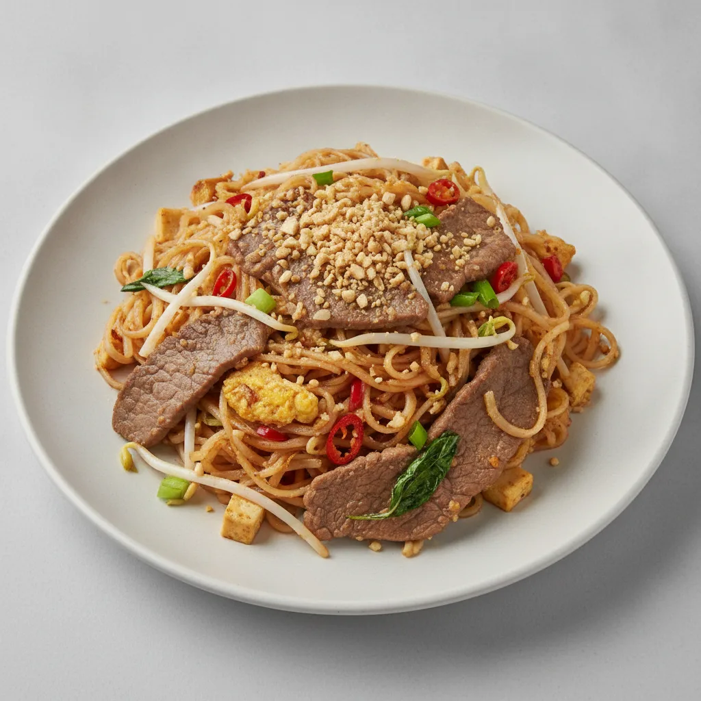 Basil Pad Thai (Gluten-Friendly) with Beef Basil Pad Thai (Gluten-Friendly) with Beef