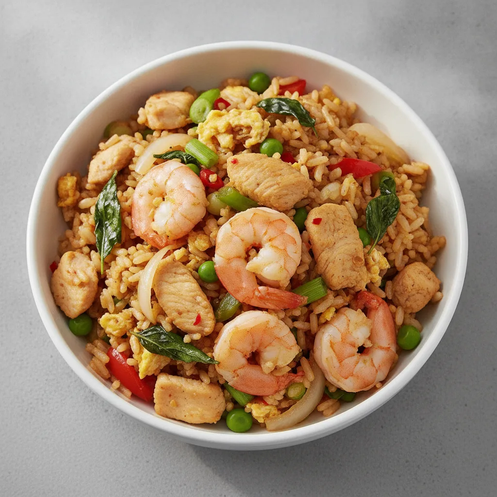 Basil Fried Rice with Chicken & Shrimp Basil Fried Rice with Chicken & Shrimp