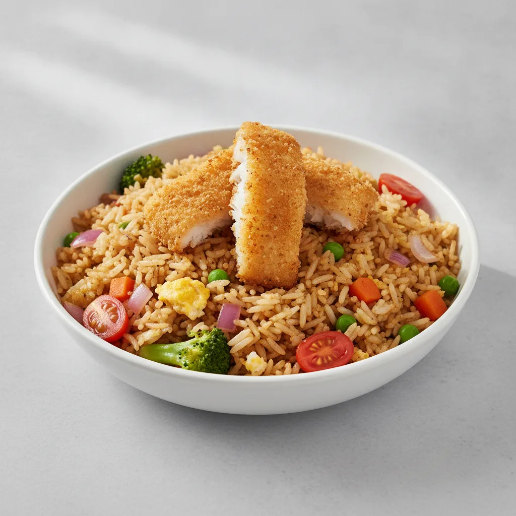 House Fried Rice with Crispy Fish House Fried Rice with Crispy Fish