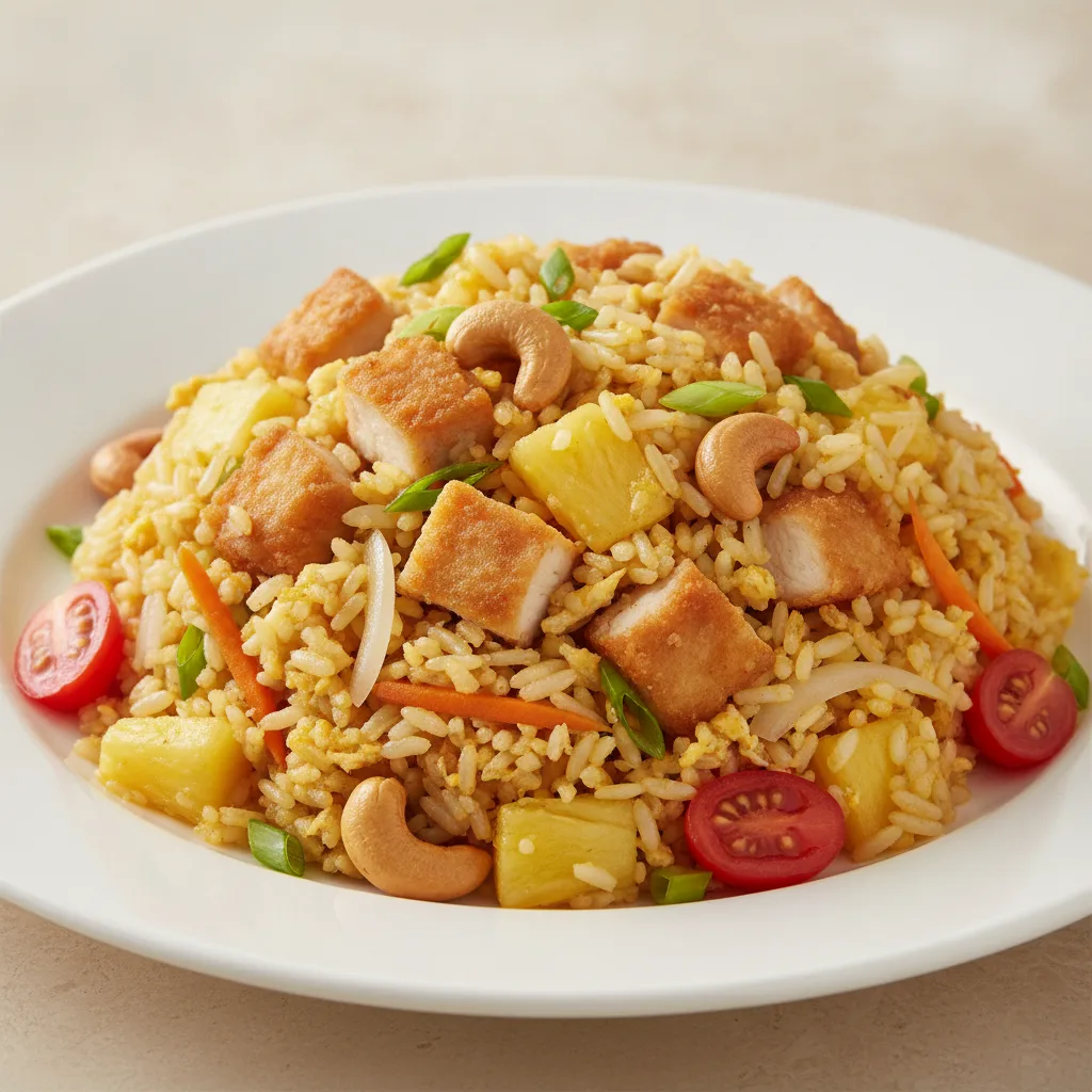 Pineapple Fried Rice with Crispy Chicken Pineapple Fried Rice with Crispy Chicken
