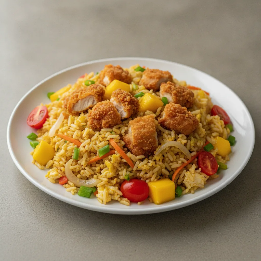 Mango Fried Rice with Crispy Chicken Mango Fried Rice with Crispy Chicken