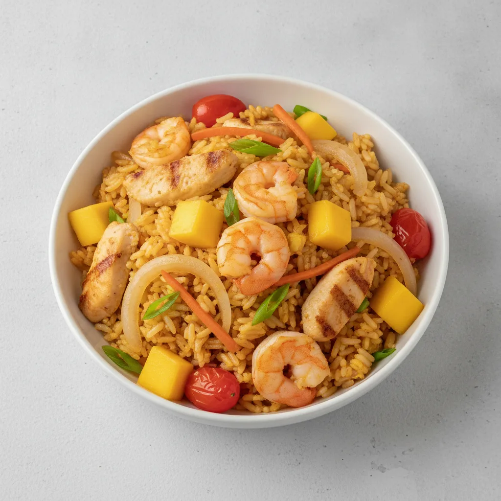 Mango Fried Rice with Chicken & Shrimp Mango Fried Rice with Chicken & Shrimp