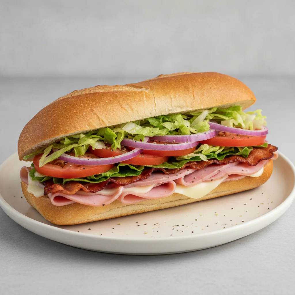 Ham & Cheese Hoagie + Bacon