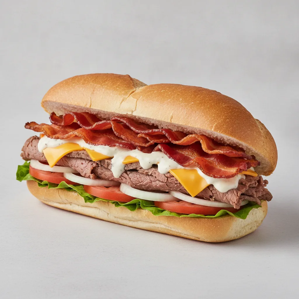 Steakhouse Roast Beef Hoagie + Bacon