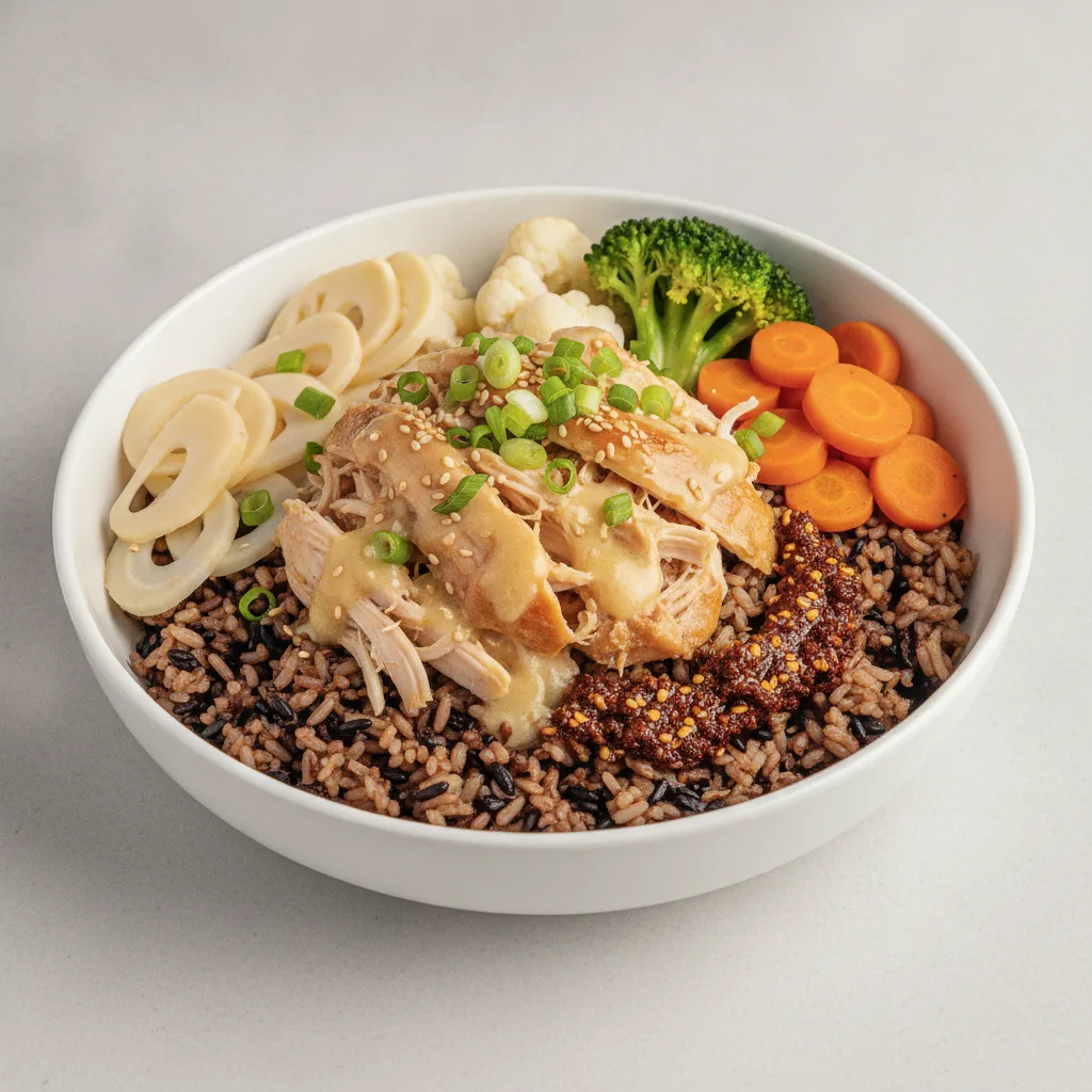 Chicken Rice Bowl with Lemon Garlic Soy Sauce