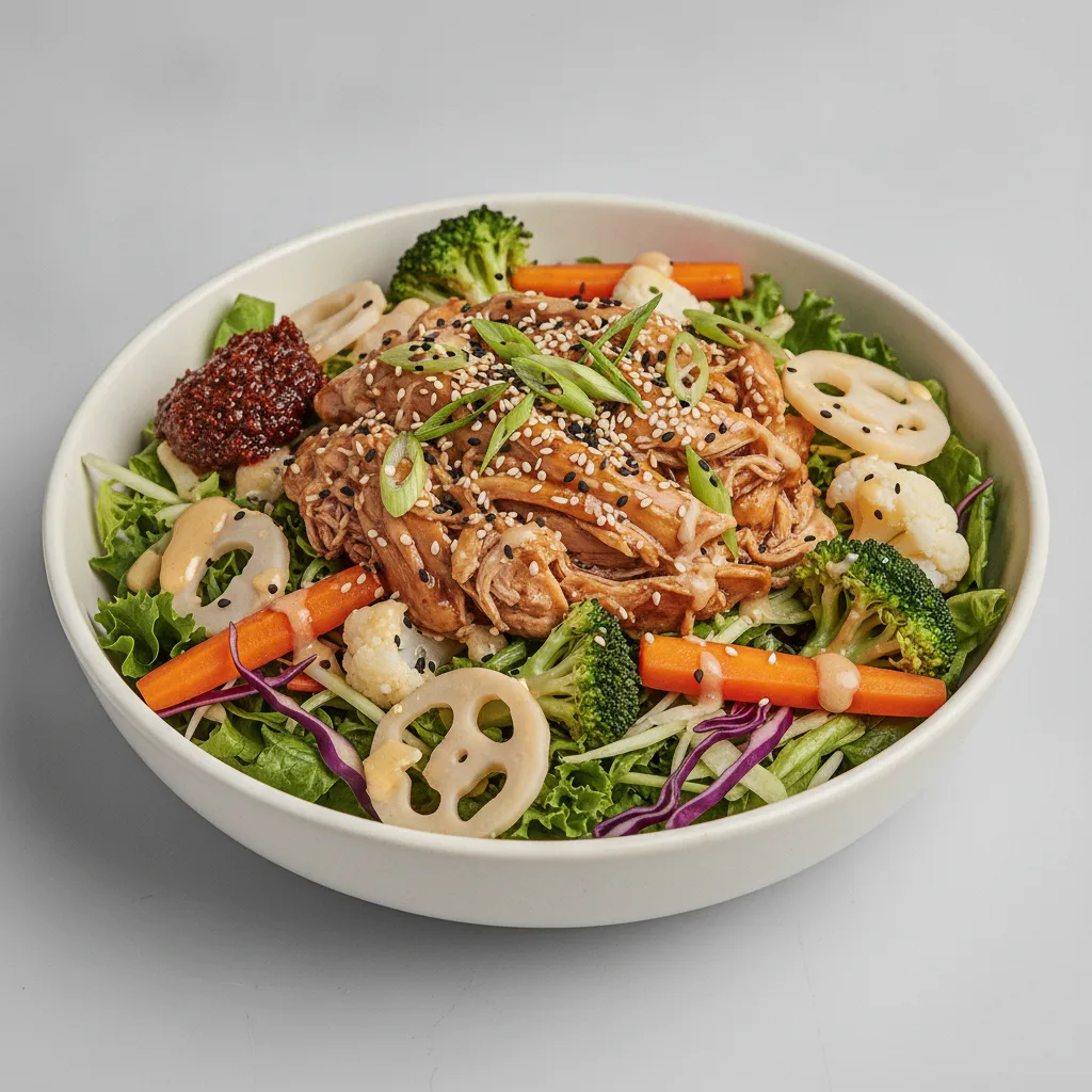 Light Carb Chicken Greens Bowl with Lemon Garlic Soy Sauce
