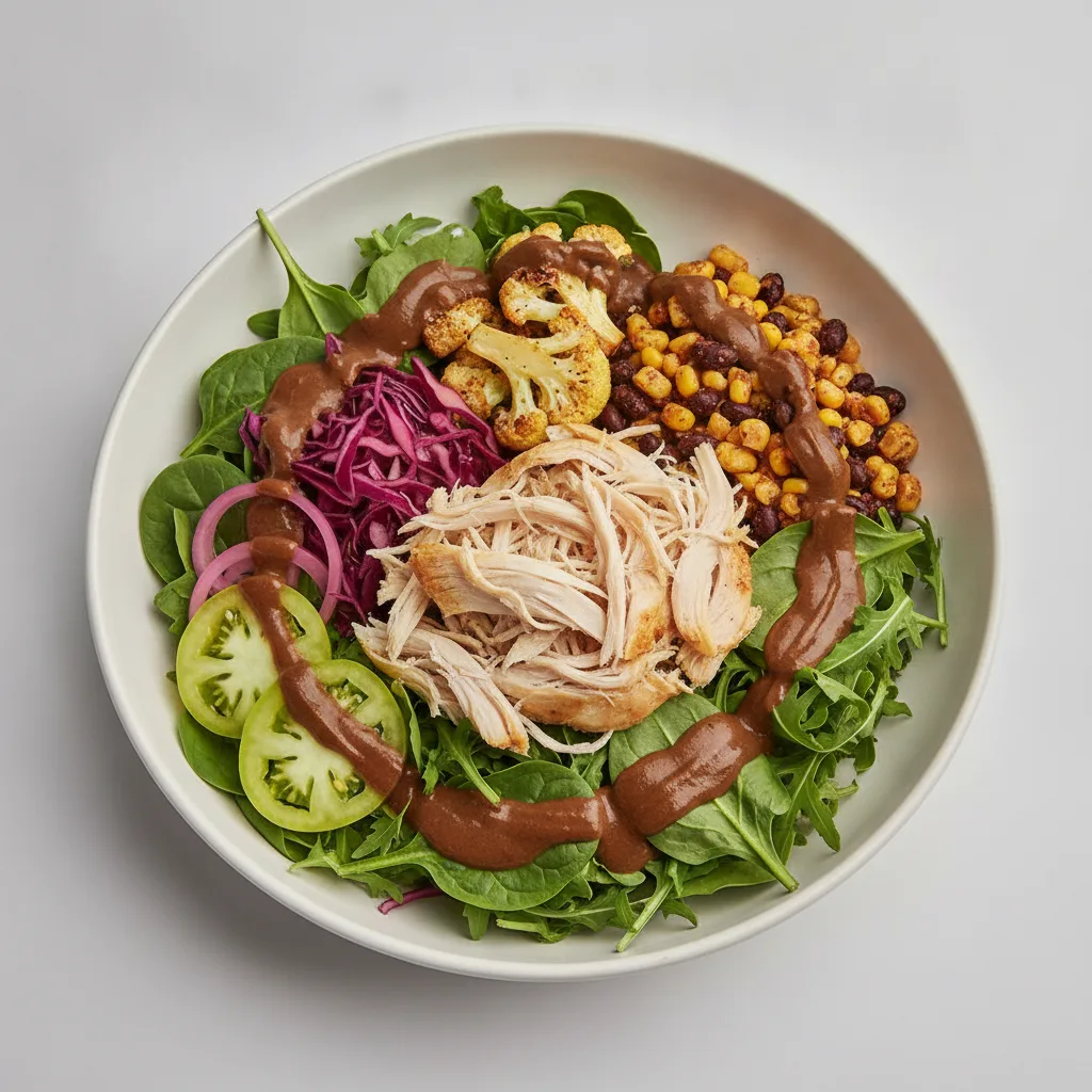 Light Carb Chicken Ensalada with Palmita Mole Light Carb Chicken Ensalada with Palmita Mole
