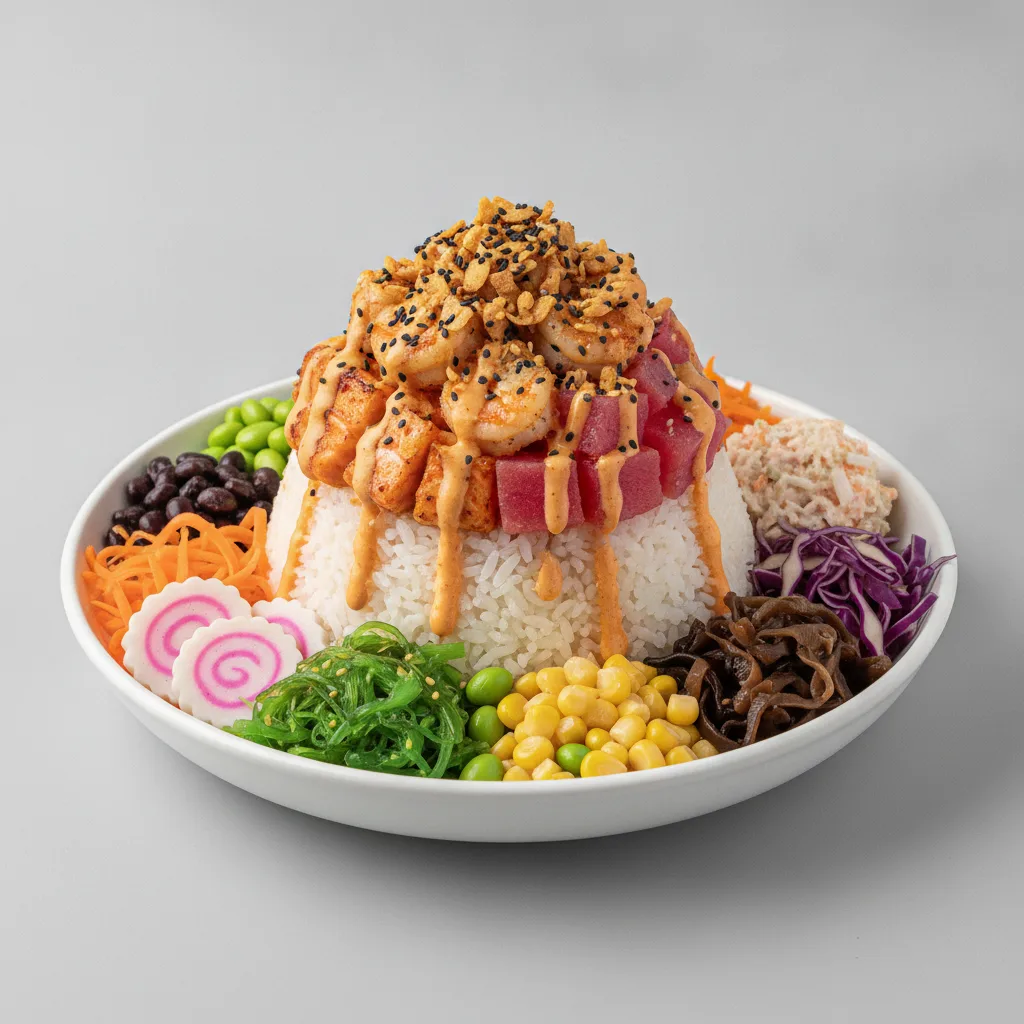 Volcano with White Rice