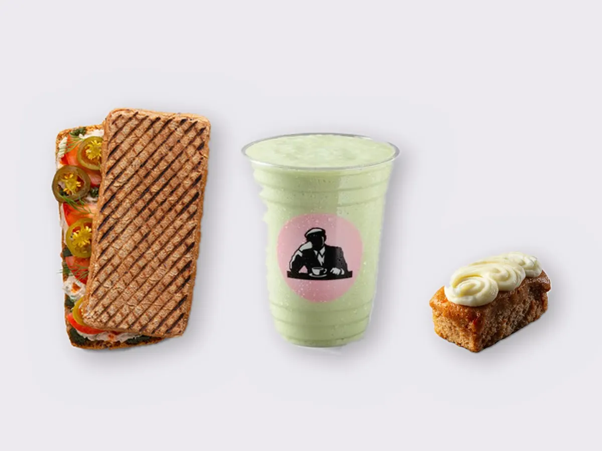 The Ultimate JOE Trio — Spicy Tuna Sandwich, Avo Shake, Carrot Cake