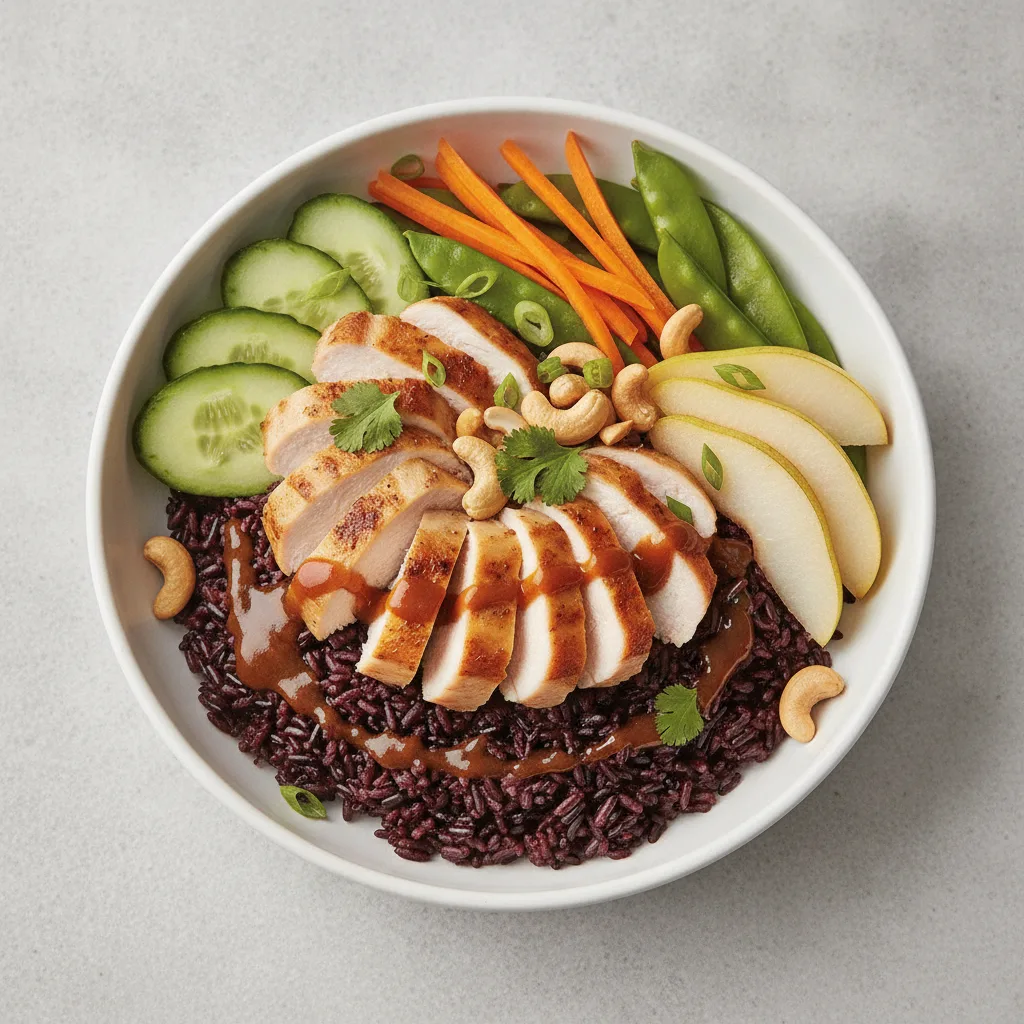 Chicken Purple Rice Bowl with Tamarind Sauce Chicken Purple Rice Bowl with Tamarind Sauce