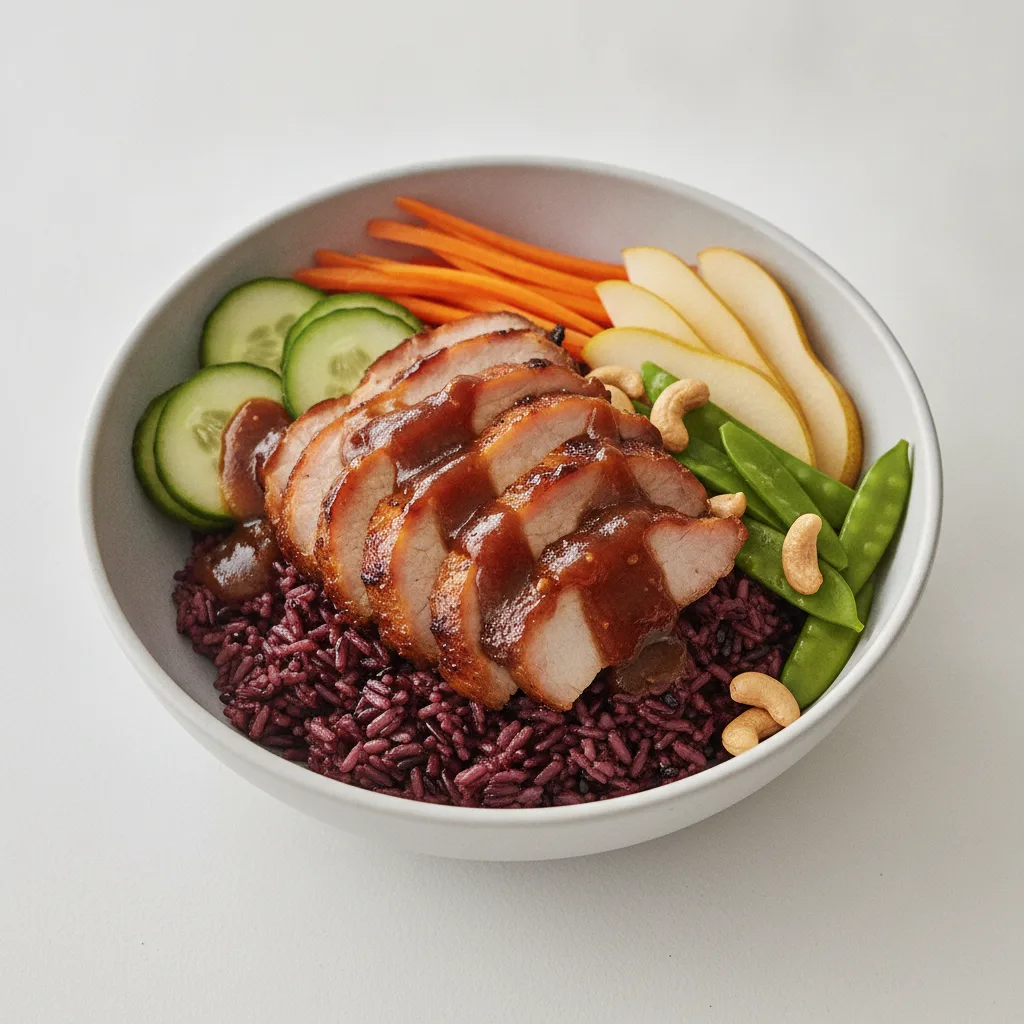 Pork Shoulder Purple Rice Bowl with Tamarind Sauce Pork Shoulder Purple Rice Bowl with Tamarind Sauce