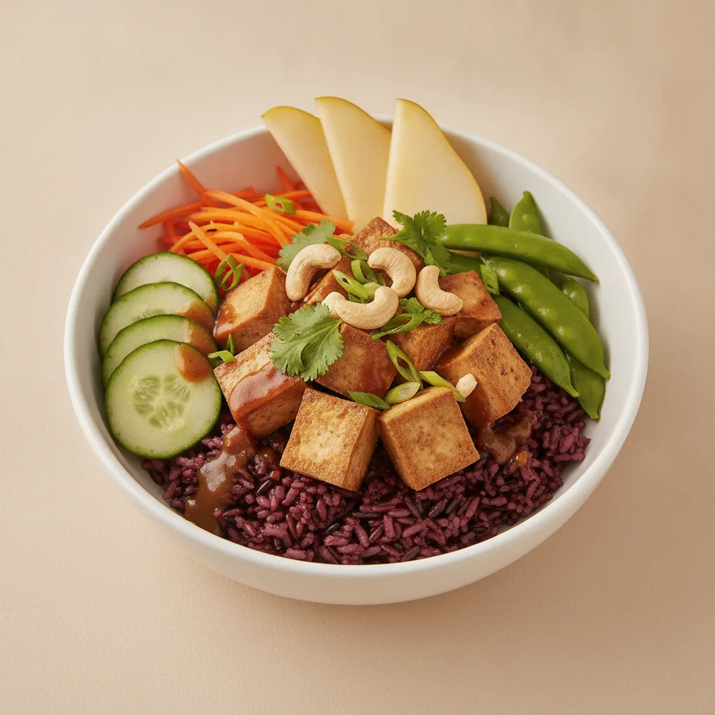 Tofu Purple Rice Bowl with Tamarind Sauce Tofu Purple Rice Bowl with Tamarind Sauce