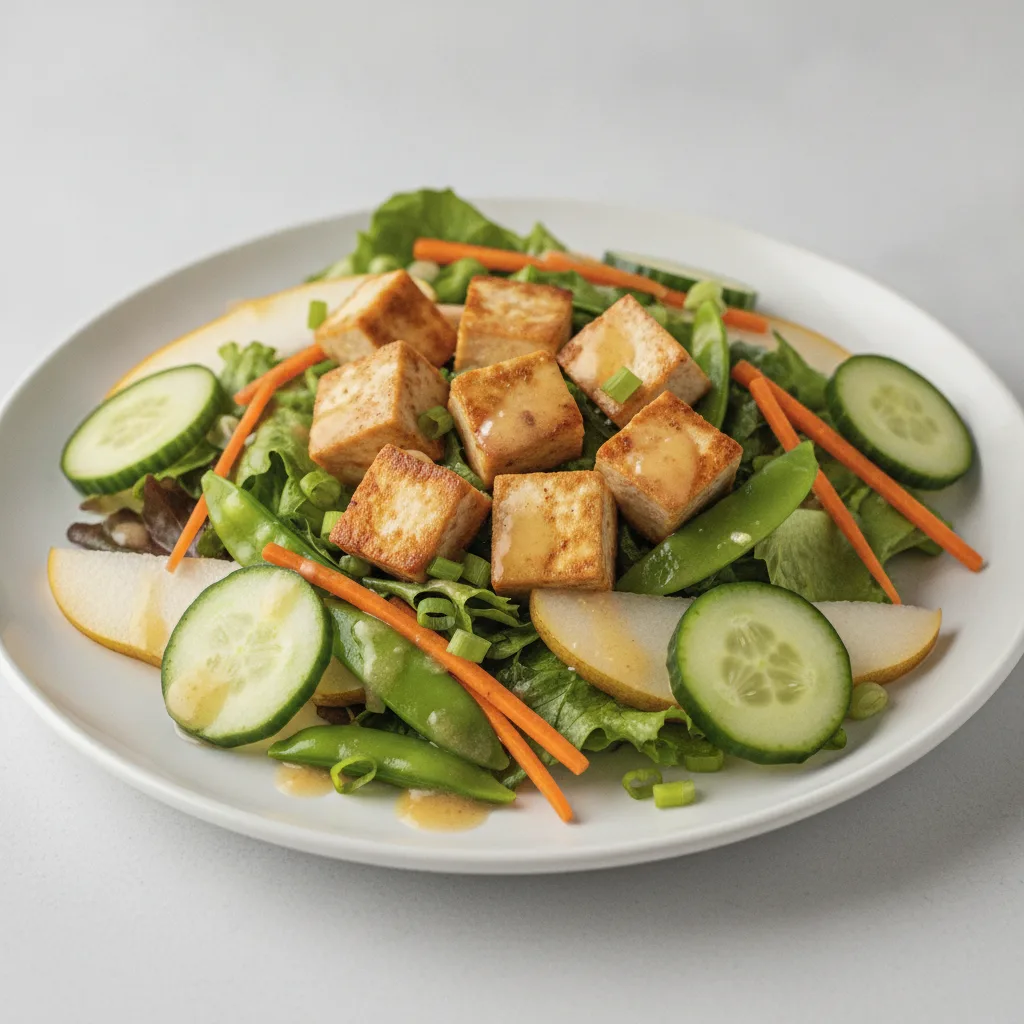 Nut-Free (V) Tofu Salad with Ginger Lime Sauce (No Cashews) Nut-Free (V) Tofu Salad with Ginger Lime Sauce (No Cashews)