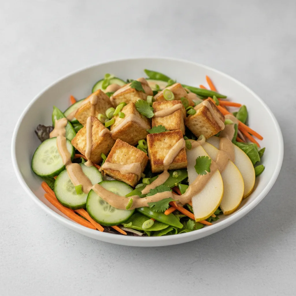 Nut-Free (V) Tofu Salad with "Peanut" Sauce (No Cashews) Nut-Free (V) Tofu Salad with "Peanut" Sauce (No Cashews)