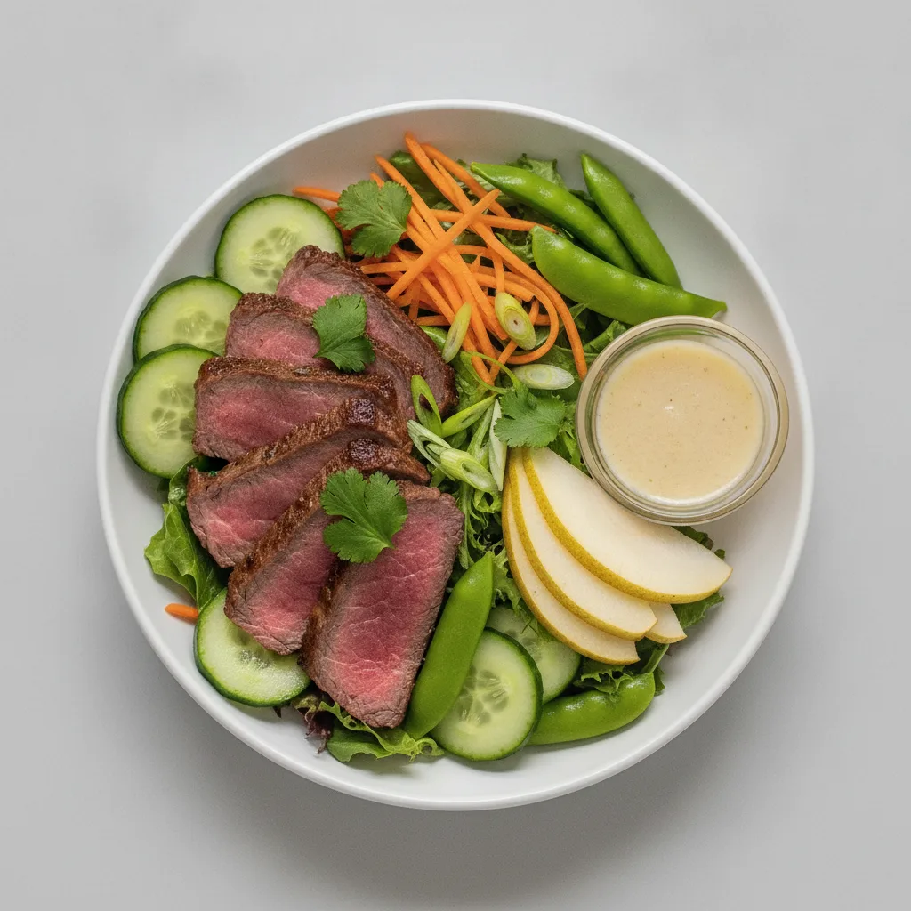 Nut-Free Wagyu Beef Salad with Ginger Lime Sauce (No Cashews) Nut-Free Wagyu Beef Salad with Ginger Lime Sauce (No Cashews)