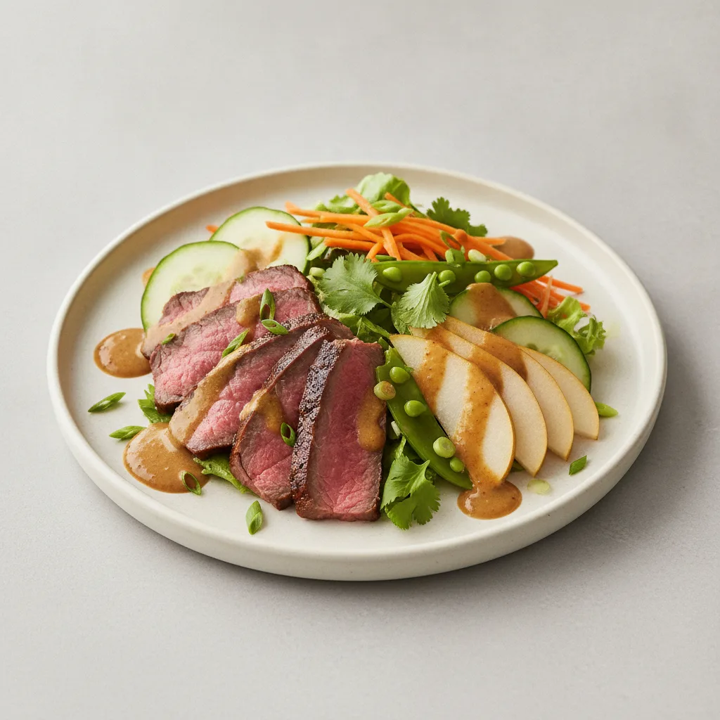 Nut-Free Wagyu Beef Salad with "Peanut" Sauce (No Cashews) Nut-Free Wagyu Beef Salad with "Peanut" Sauce (No Cashews)