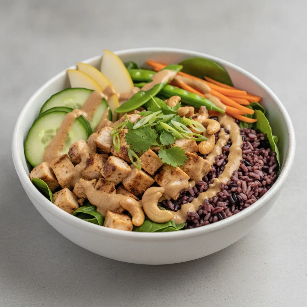Chicken 50-50 Bowl with "Peanut" Sauce Chicken 50-50 Bowl with "Peanut" Sauce