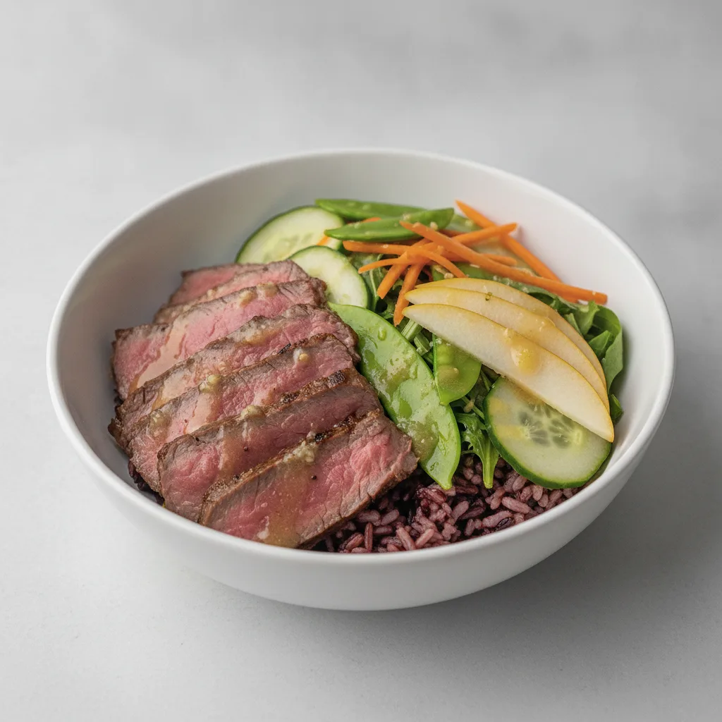 Nut-Free Wagyu Beef 50-50 Bowl with Ginger Lime Sauce (No Cashews) Nut-Free Wagyu Beef 50-50 Bowl with Ginger Lime Sauce (No Cashews)