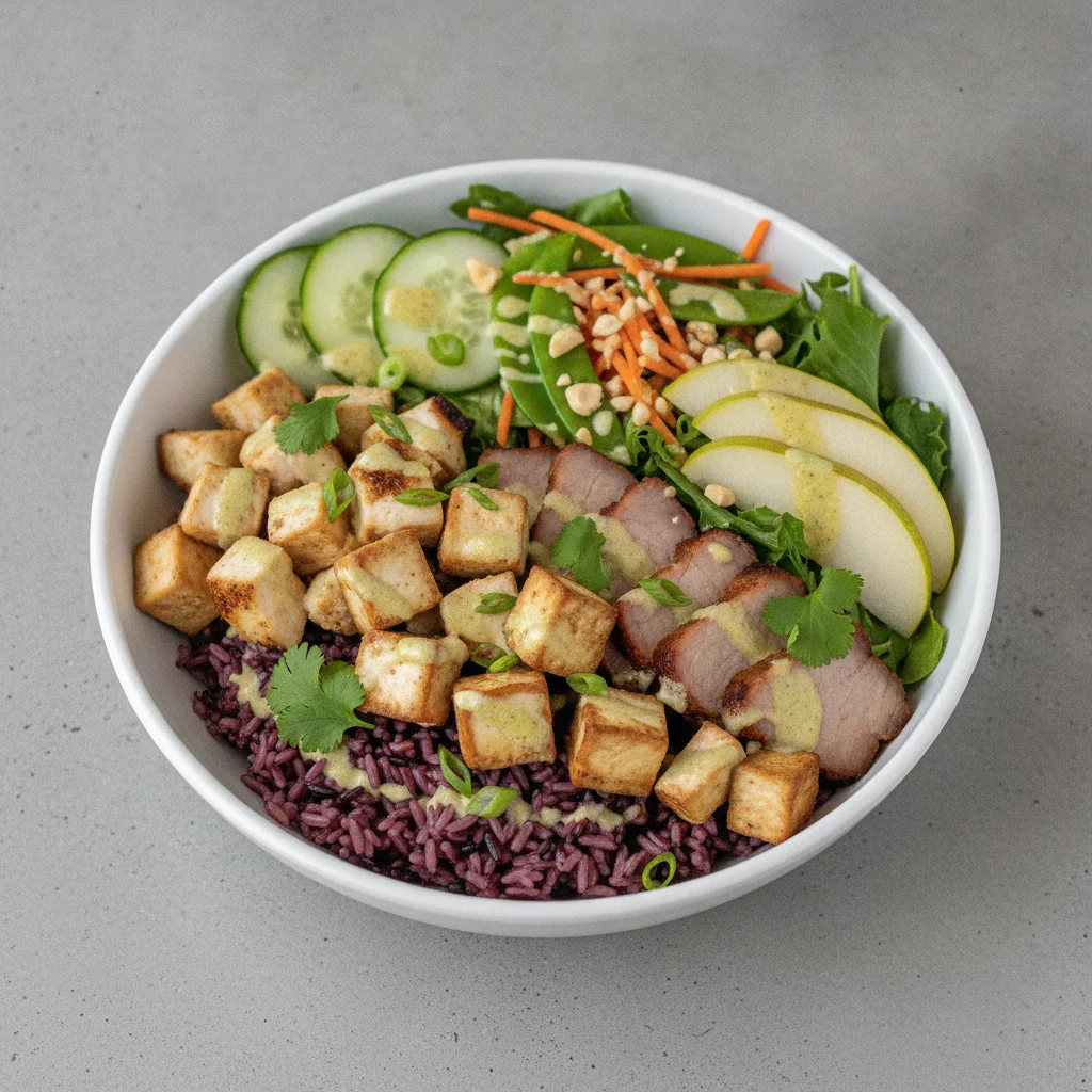 Protein Combo 50-50 Bowl with Ginger Lime Sauce Protein Combo 50-50 Bowl with Ginger Lime Sauce