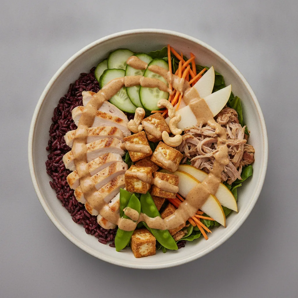 Protein Combo 50-50 Bowl with "Peanut" Sauce Protein Combo 50-50 Bowl with "Peanut" Sauce