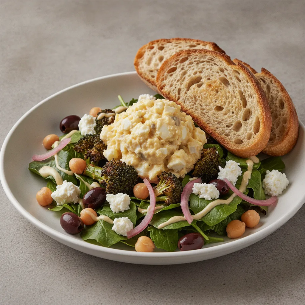 Mama's Mediterranean, Japanese Style Egg Salad, Caesar Dressing, Sourdough