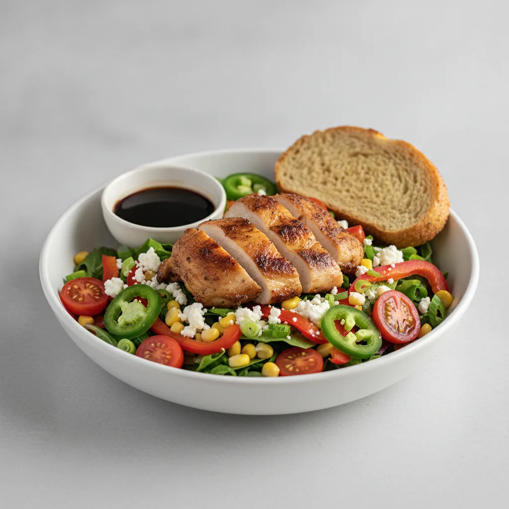 South by Southwest, Roasted Chicken, Balsamic Vinaigrette, GF Bread