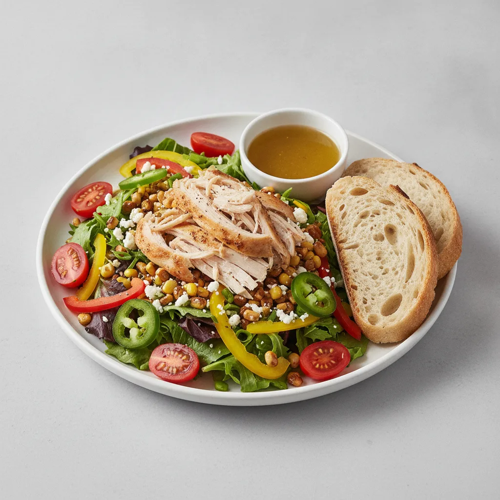 South by Southwest, Roasted Chicken, Lemon Herb Vinaigrette, Sourdough