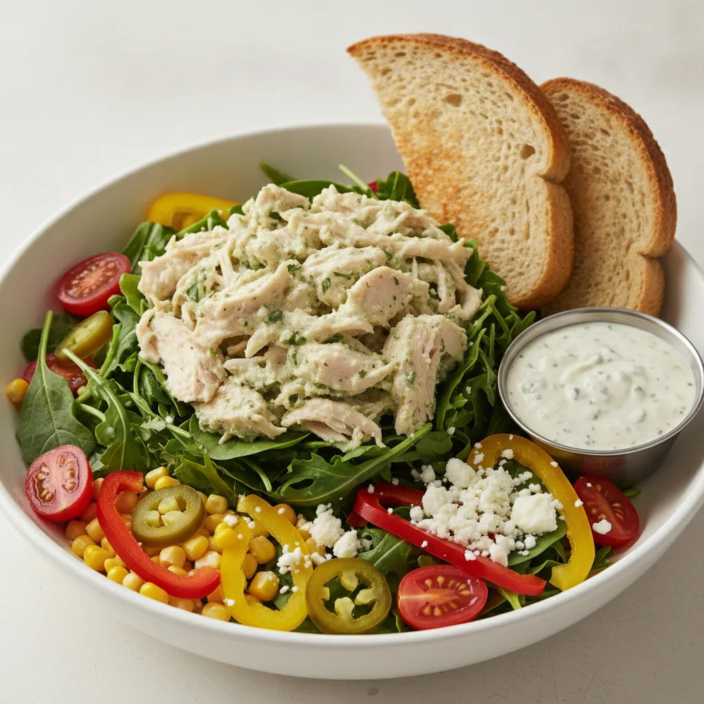 South by Southwest, Herb Chicken Salad, Blue Cheese Dressing, GF Bread