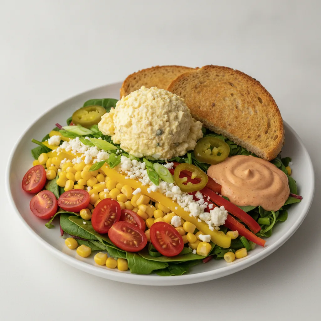 South by Southwest, Japanese Style Egg Salad, Chipotle Ranch, GF Bread