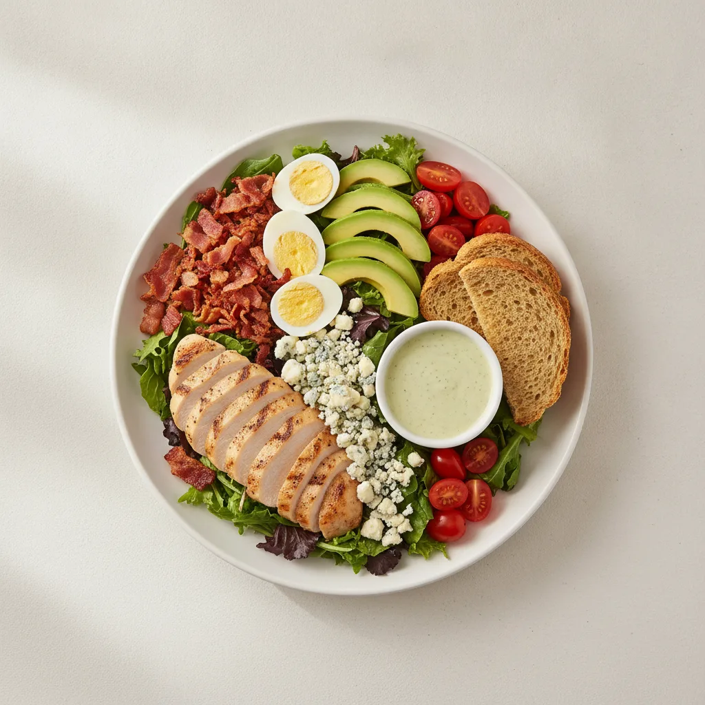 Proper Cobb, Green Goddess Dressing, GF Bread