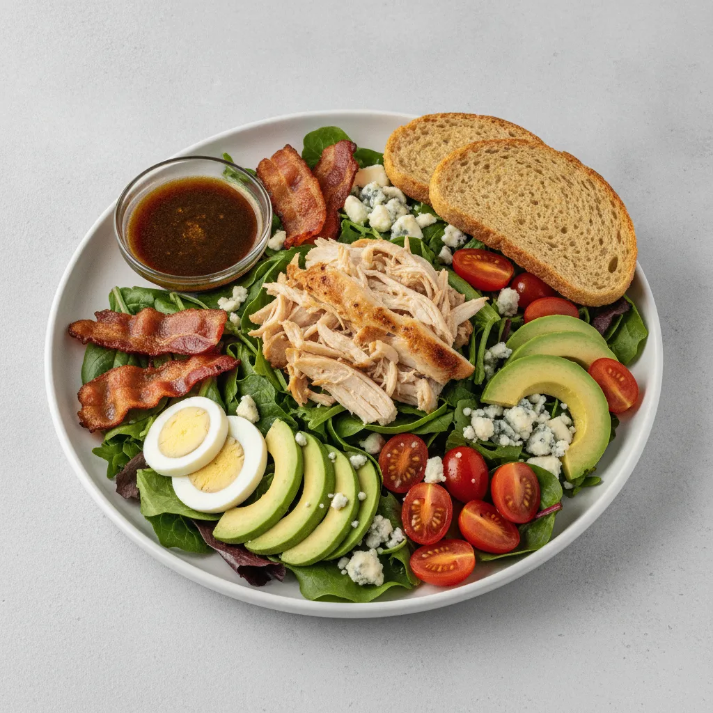 Proper Cobb, Roasted Chicken, Balsamic Vinaigrette, GF Bread