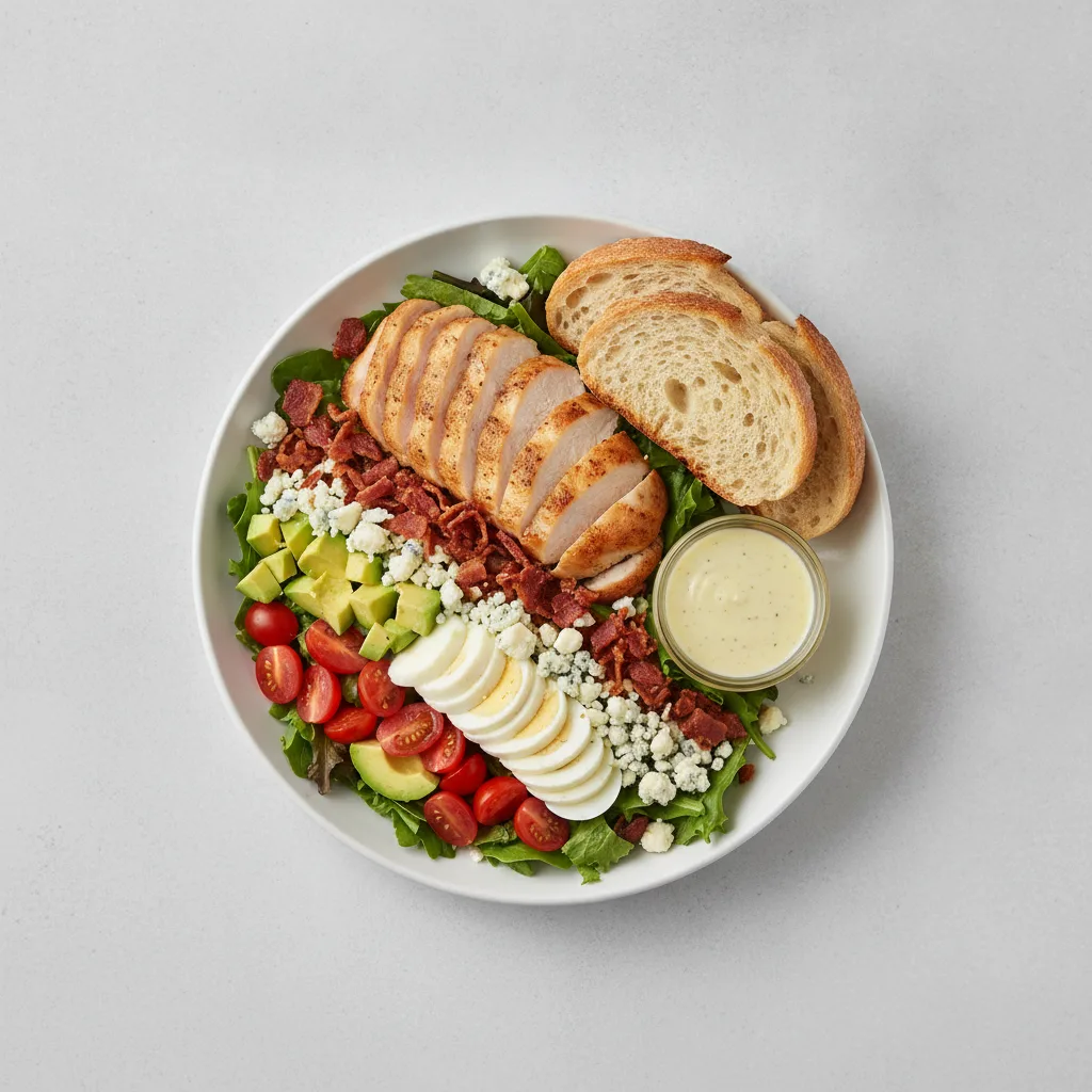 Proper Cobb, Roasted Chicken, Lemon Herb Vinaigrette, Sourdough
