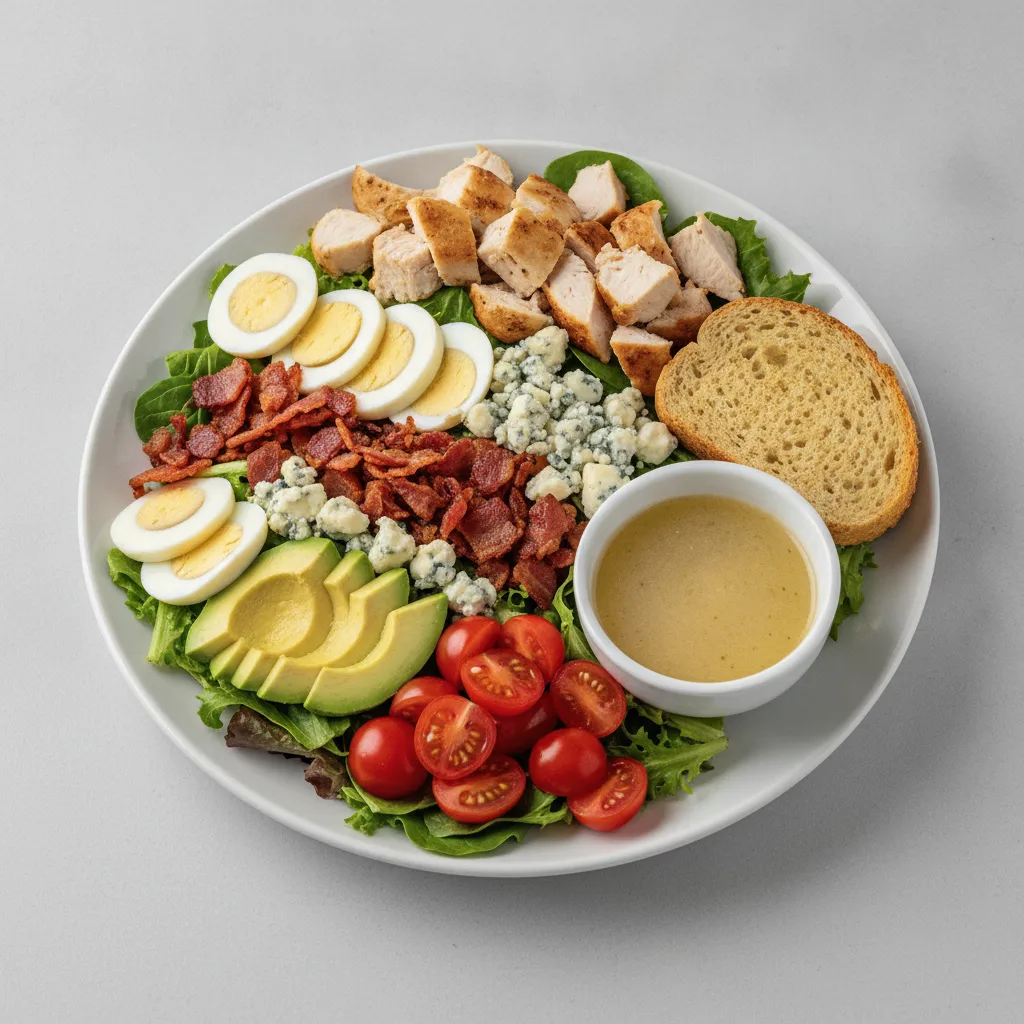 Proper Cobb, Roasted Chicken, Lemon Herb Vinaigrette, GF Bread