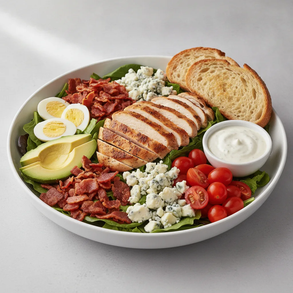 Proper Cobb, Roasted Chicken, Blue Cheese Dressing, Sourdough