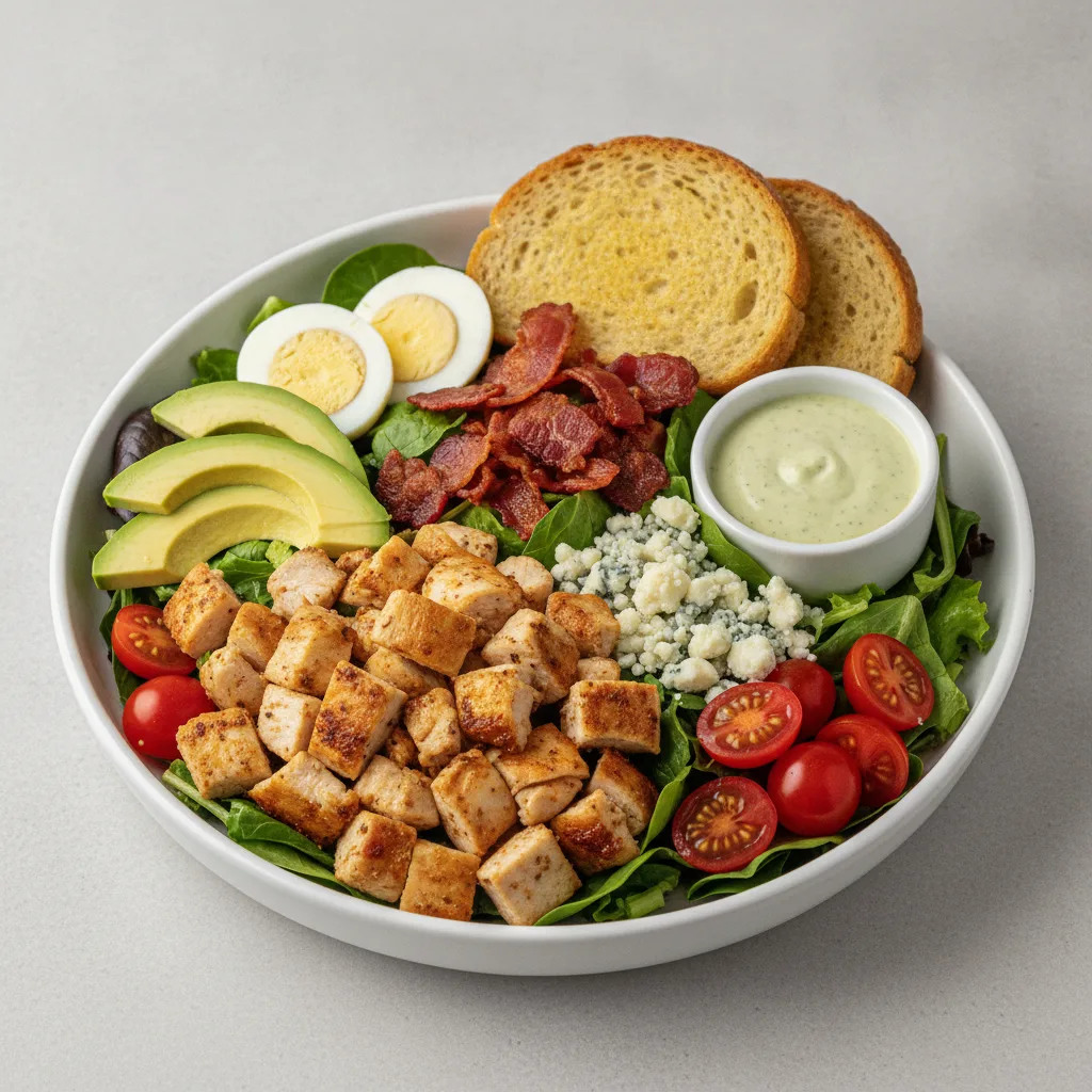 Proper Cobb, Roasted Chicken, Green Goddess Dressing, GF Bread