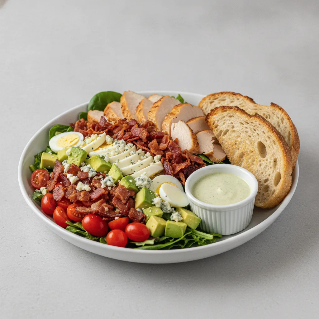 Proper Cobb, Fresh Roasted Turkey, Green Goddess Dressing, Sourdough