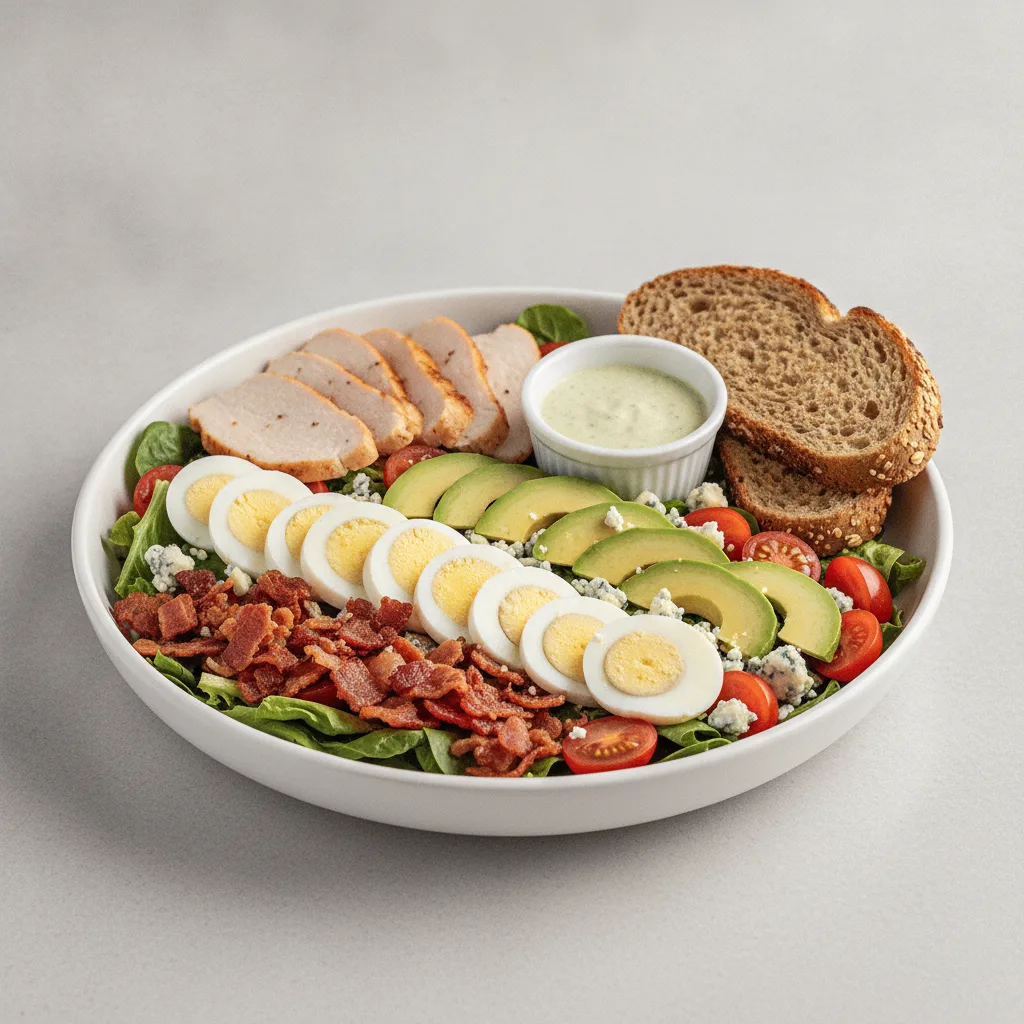 Proper Cobb, Fresh Roasted Turkey, Green Goddess Dressing, GF Bread