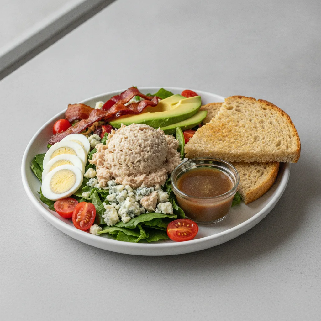 Proper Cobb, Albacore Tuna Salad, Balsamic Vinaigrette, GF Bread