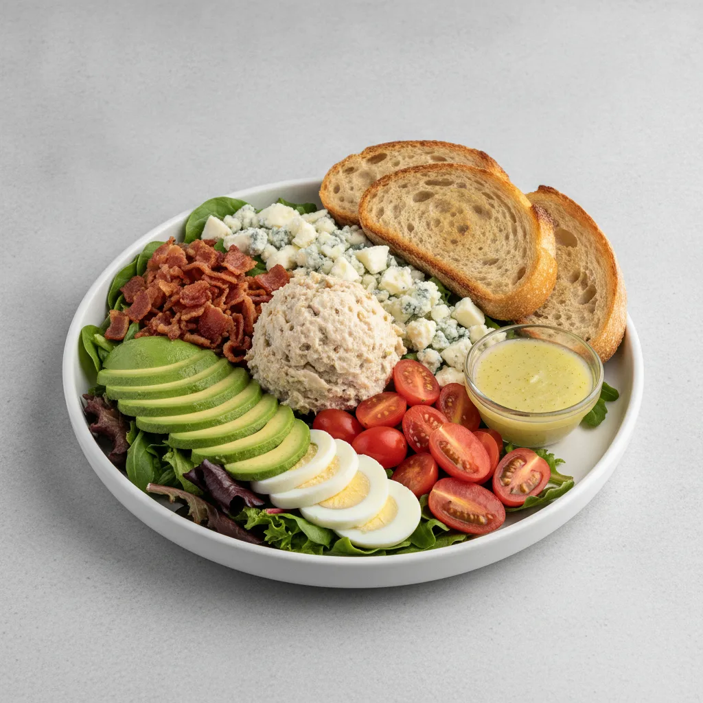 Proper Cobb, Albacore Tuna Salad, Lemon Herb Vinaigrette, Sourdough