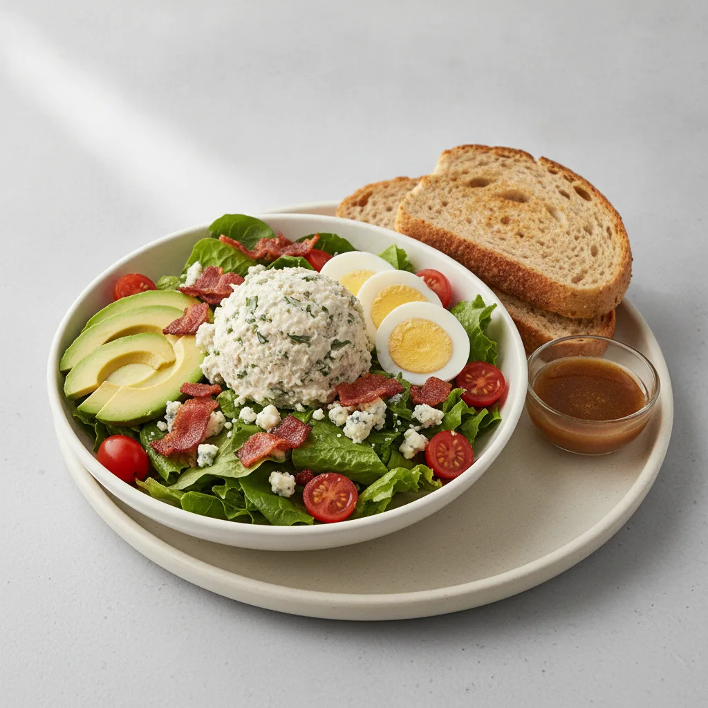 Proper Cobb, Herb Chicken Salad, Balsamic Vinaigrette, GF Bread