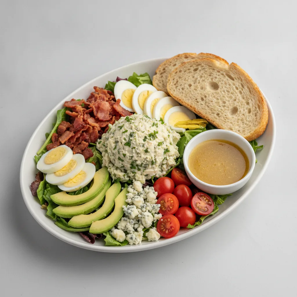 Proper Cobb, Herb Chicken Salad, Lemon Herb Vinaigrette, GF Bread