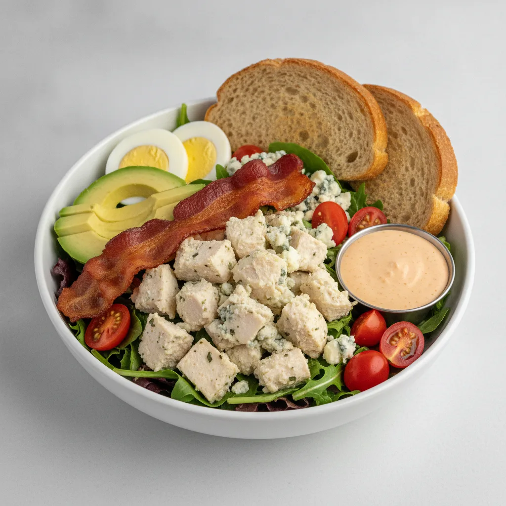 Proper Cobb, Herb Chicken Salad, Chipotle Ranch, GF Bread