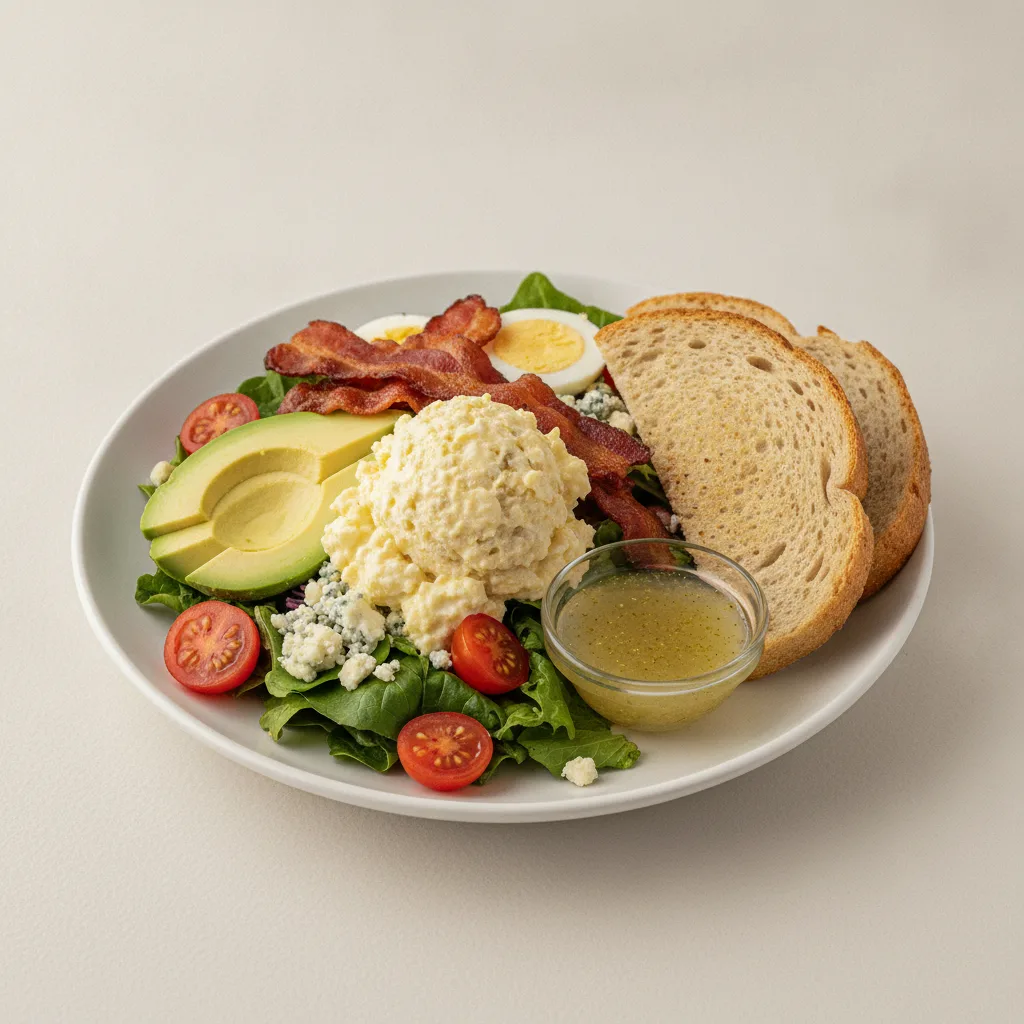 Proper Cobb, Japanese Style Egg Salad, Lemon Herb Vinaigrette, GF Bread